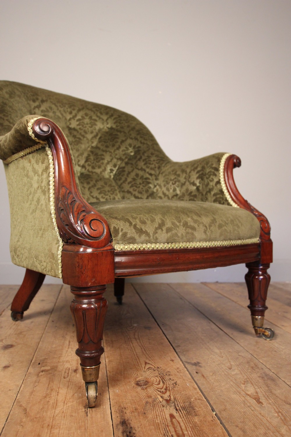 Beautiful Mahogany Upholstered Armchair View VI
