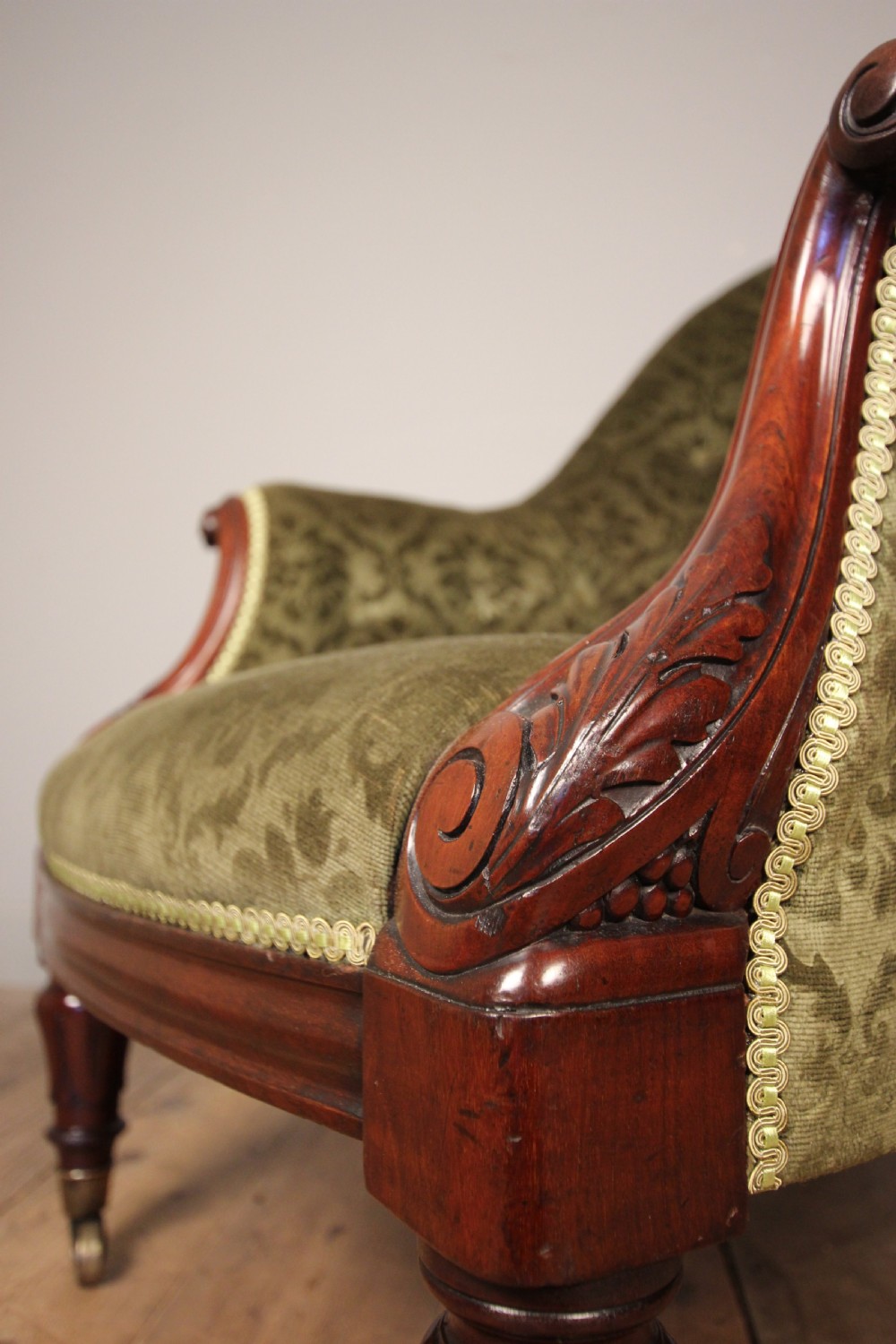 Beautiful Mahogany Upholstered Armchair View VII