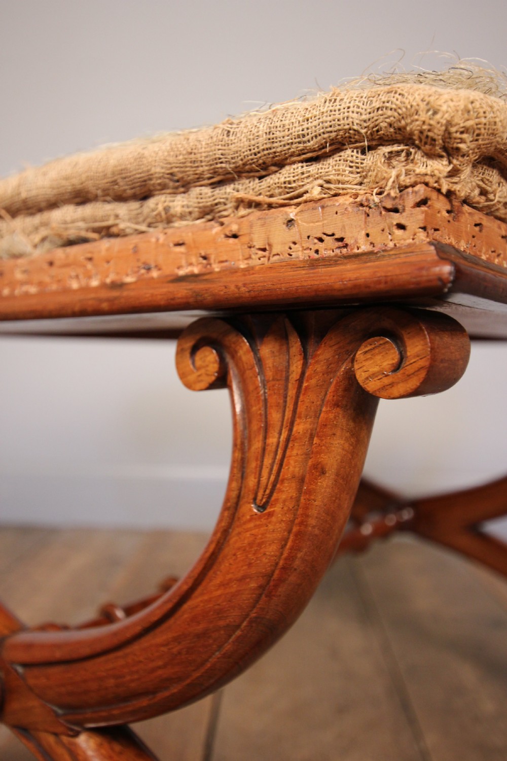 William IV Rosewood X Frame Stool View VI