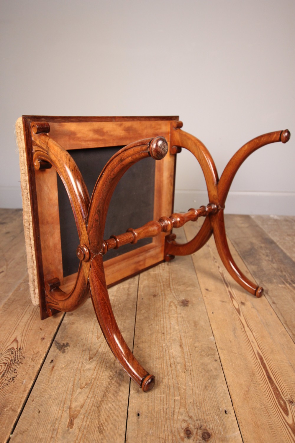 William IV Rosewood X Frame Stool View VII