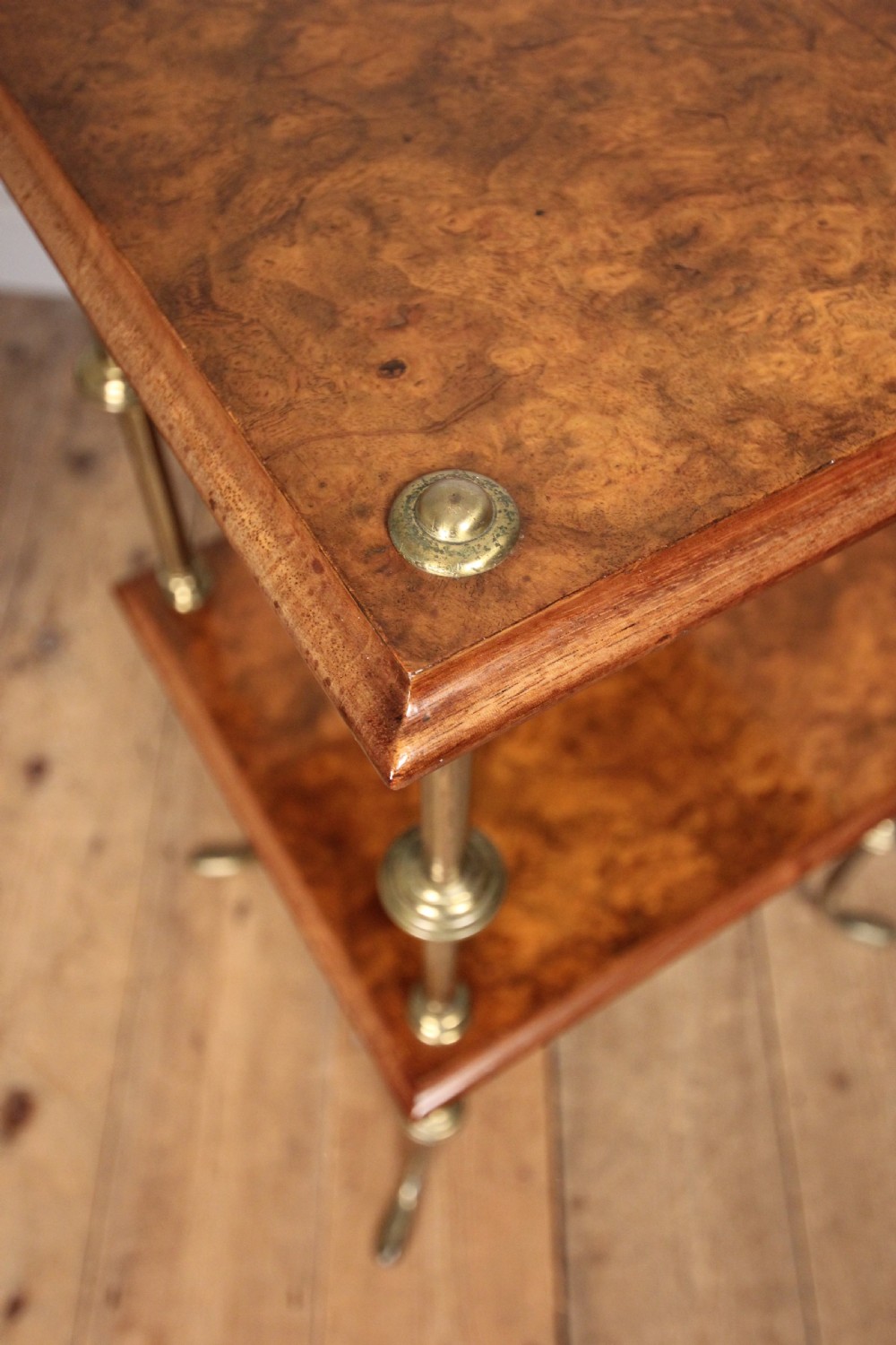 Stylish 19th Century Burr Walnut Etagere Whatnot View IV
