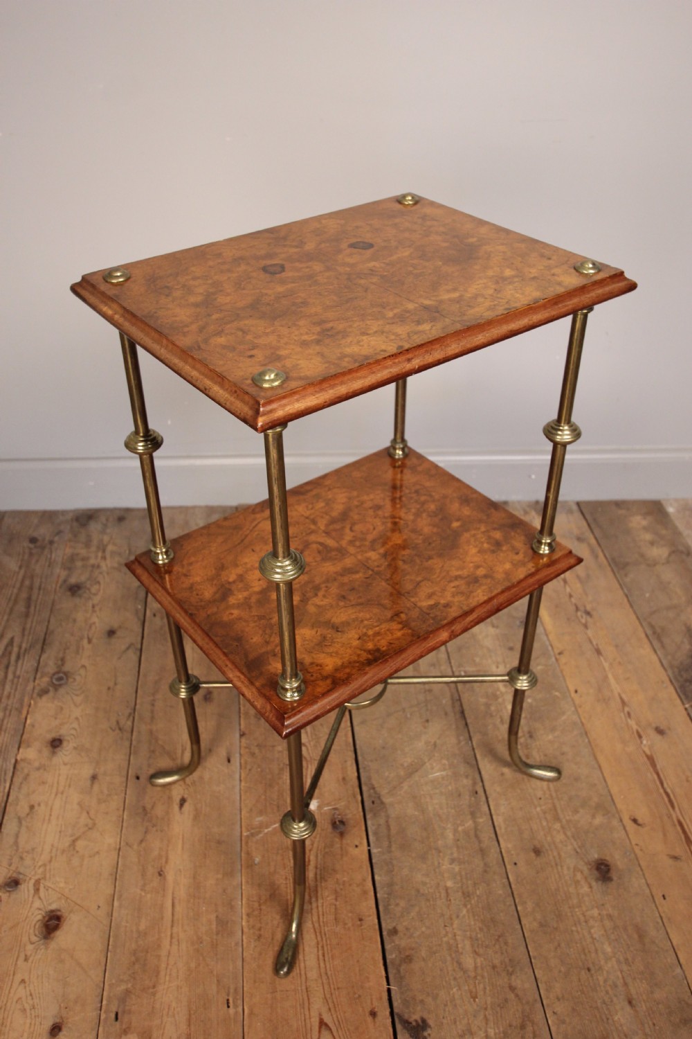 Stylish 19th Century Burr Walnut Etagere Whatnot View V