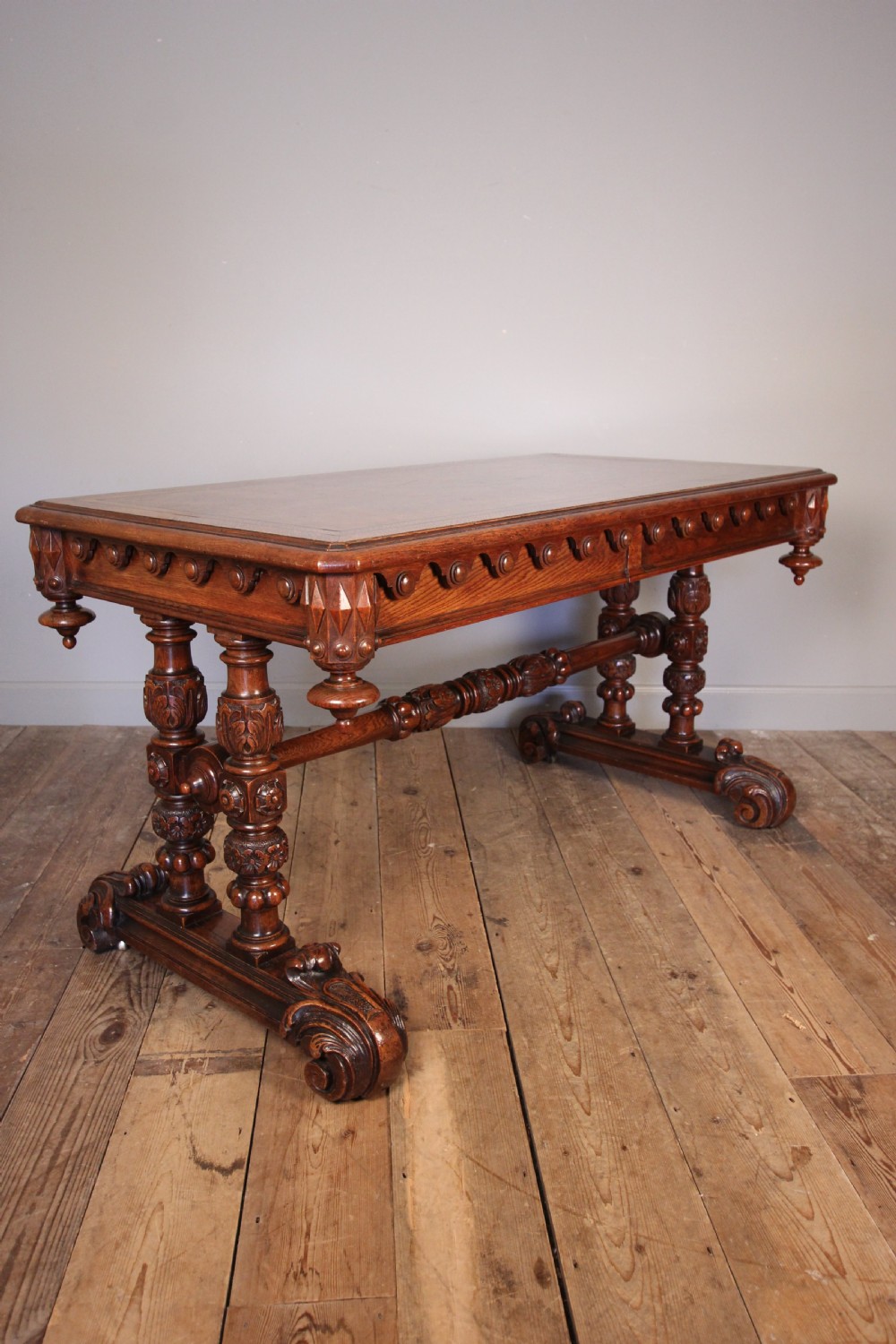 Superb Oak Library Centre Table in the manner of Richard Bridgens