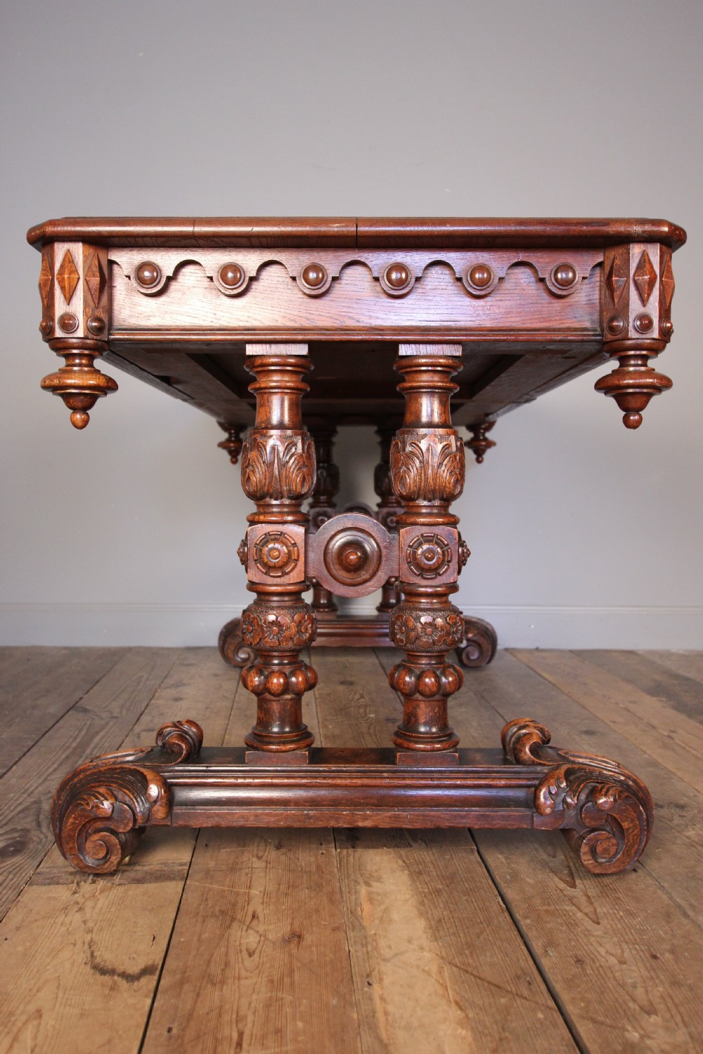 Superb Oak Library Centre Table in the manner of Richard Bridgens View III