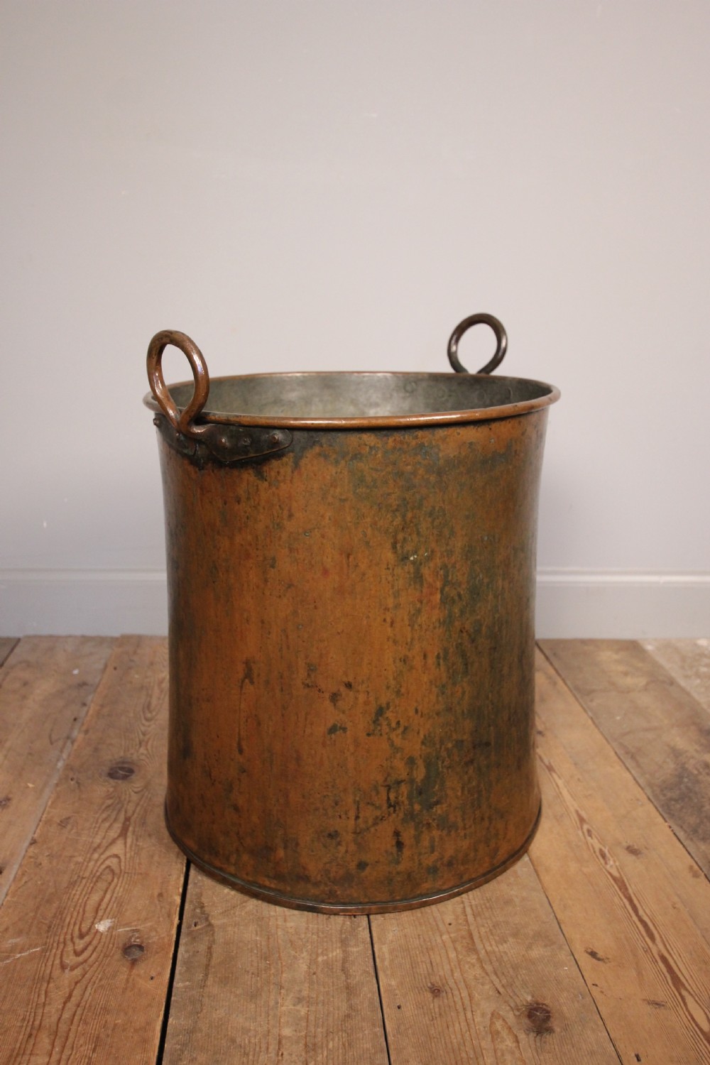 Large Copper Log Bin
