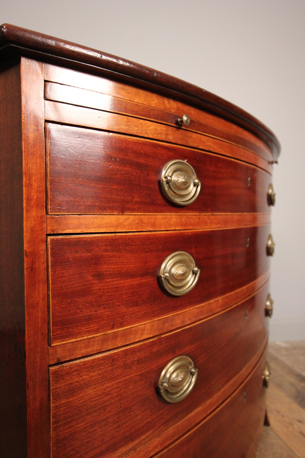 Small Regency Mahogany Bowfront Chest of Drawers View V