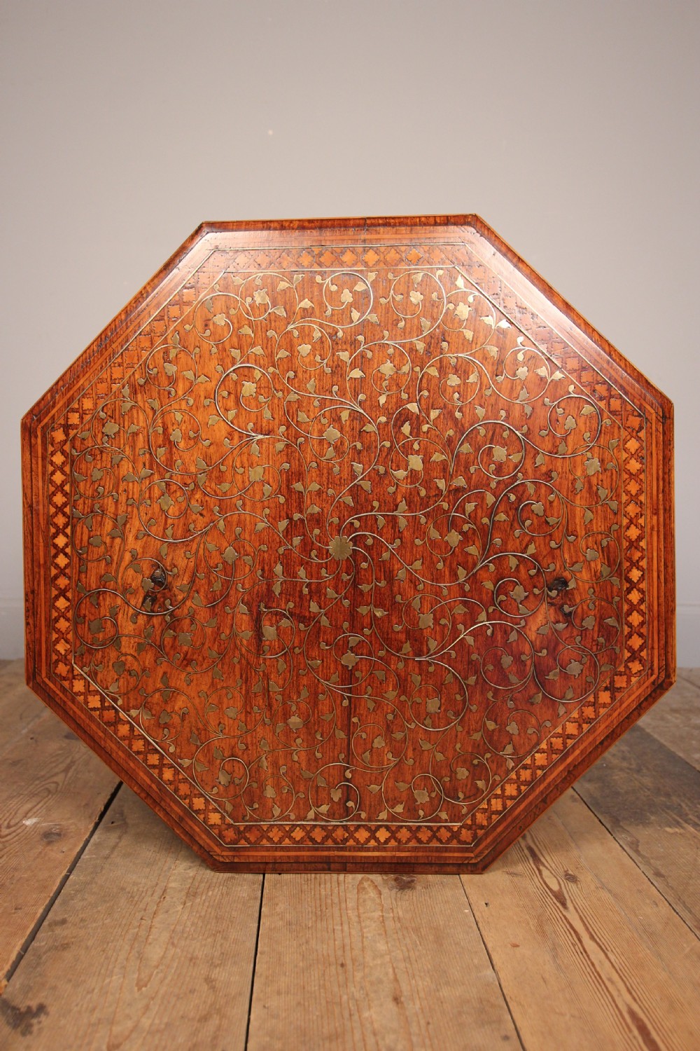 Anglo Indian Brass Inlaid Table View V