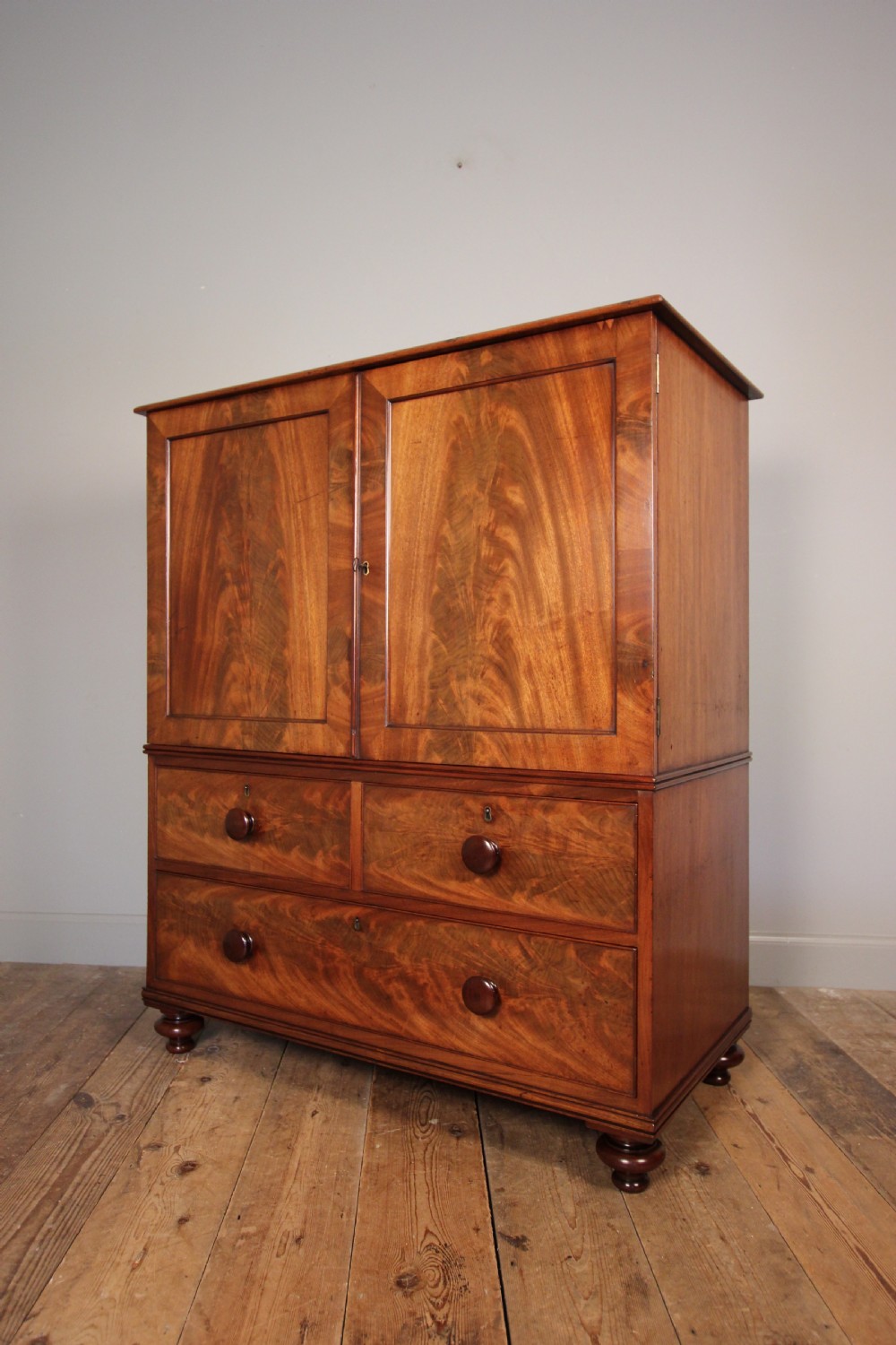 Small 19th C. Mahogany Gentleman's Linen Press View II