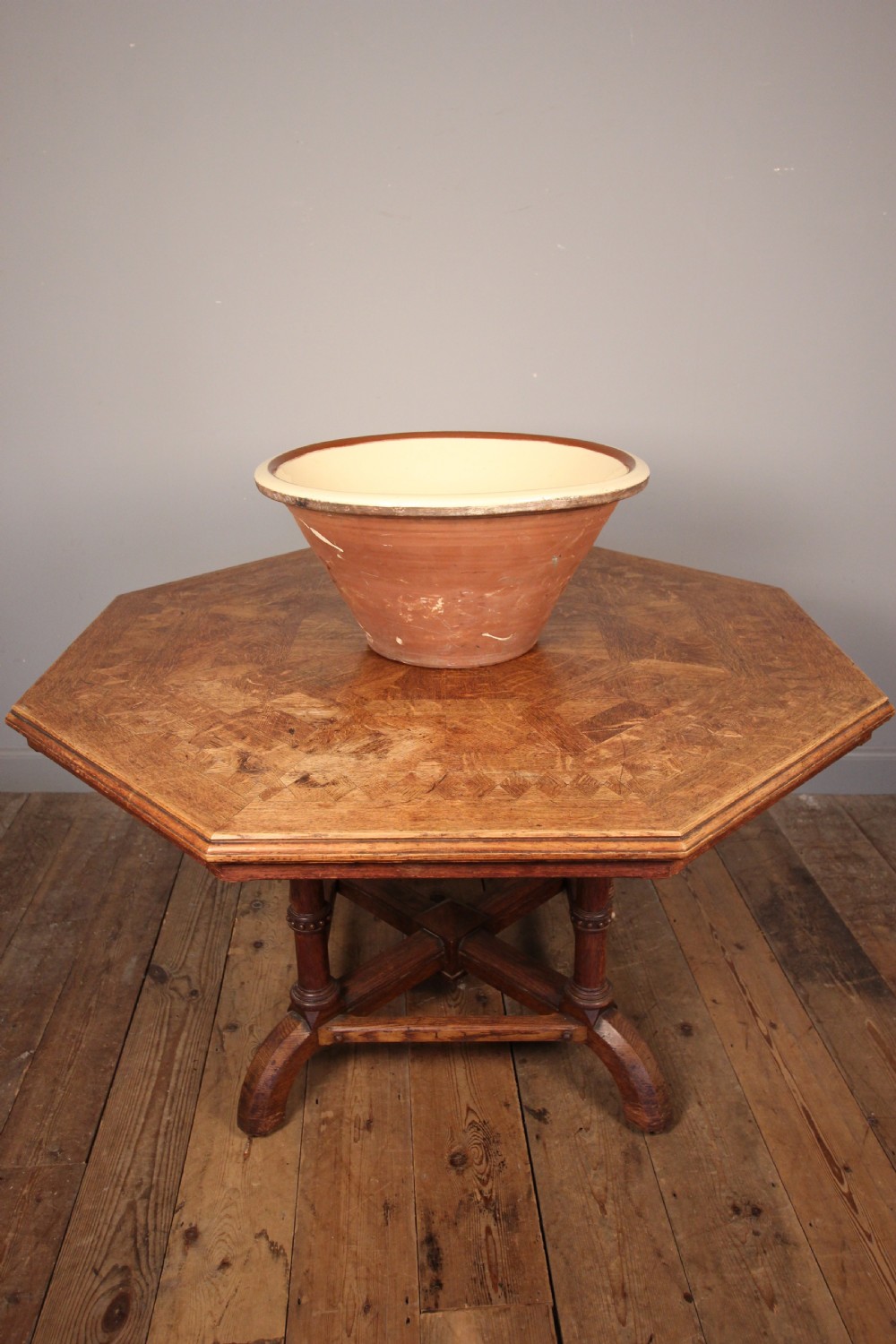 Giant Victorian Earthenware Dough Bowl View IV