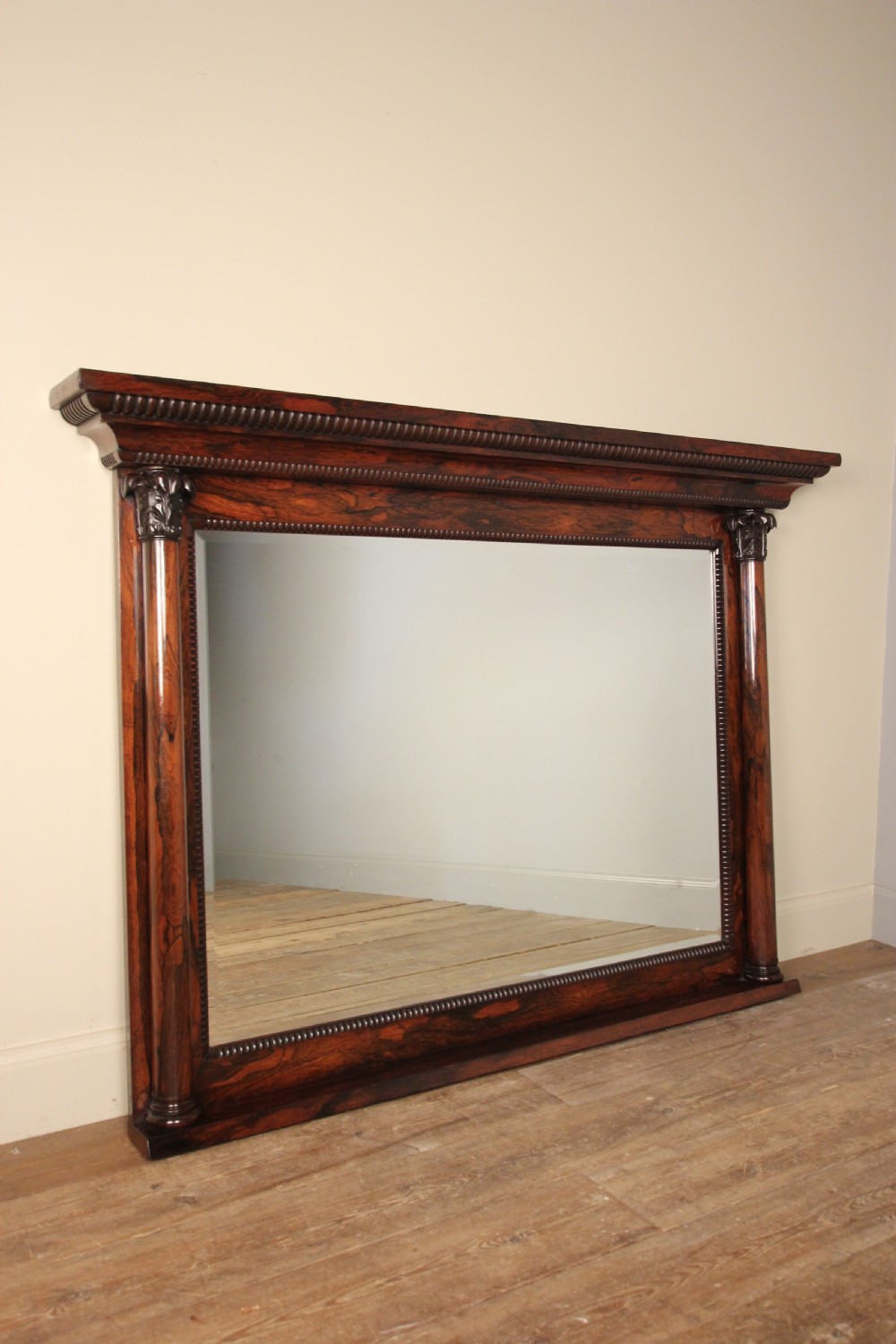 Large George IV Rosewood Overmantle Wall Mirror View II