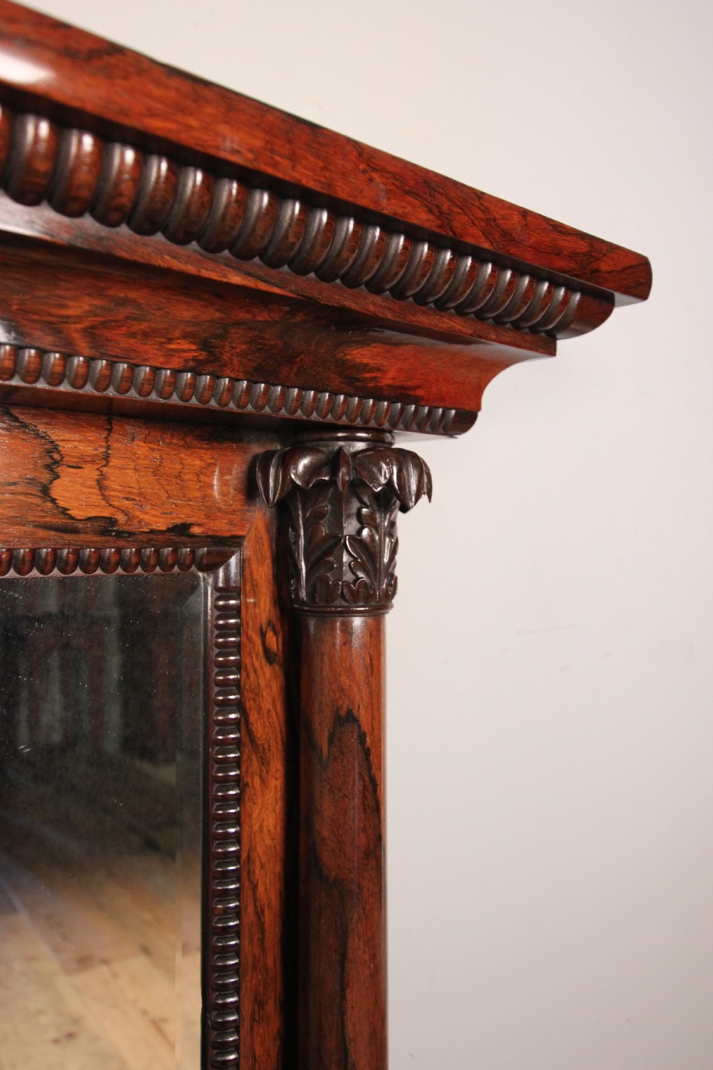 Large George IV Rosewood Overmantle Wall Mirror View IV