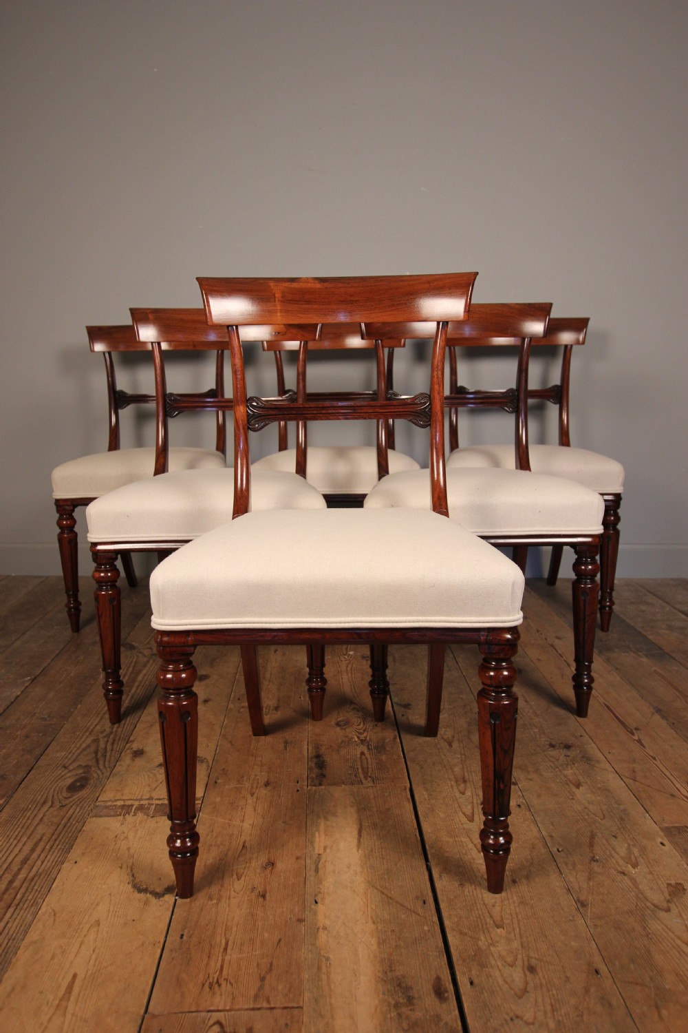 Super Quality Set 6 William IV Rosewood Dining Chairs