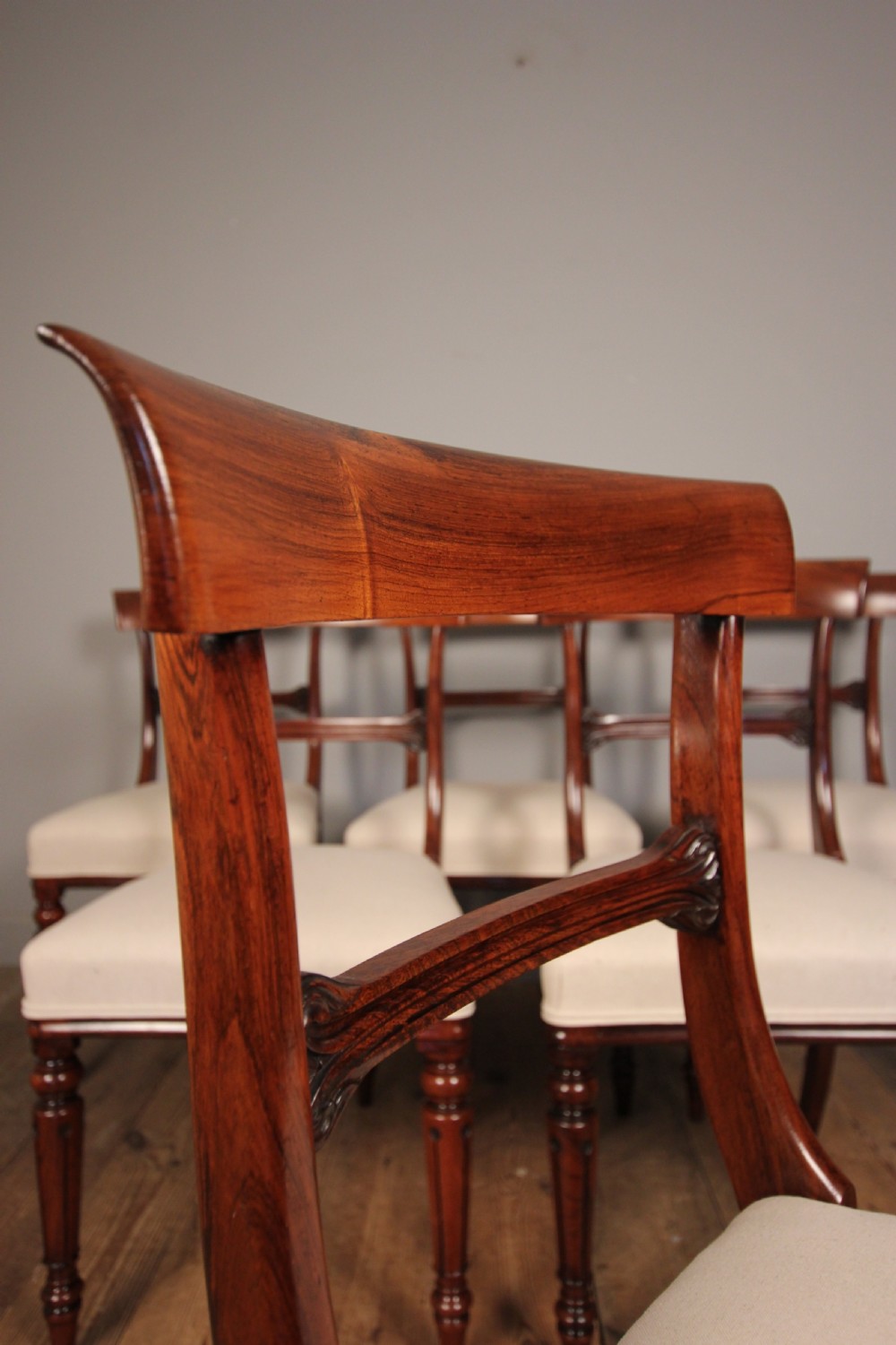 Super Quality Set 6 William IV Rosewood Dining Chairs View VI