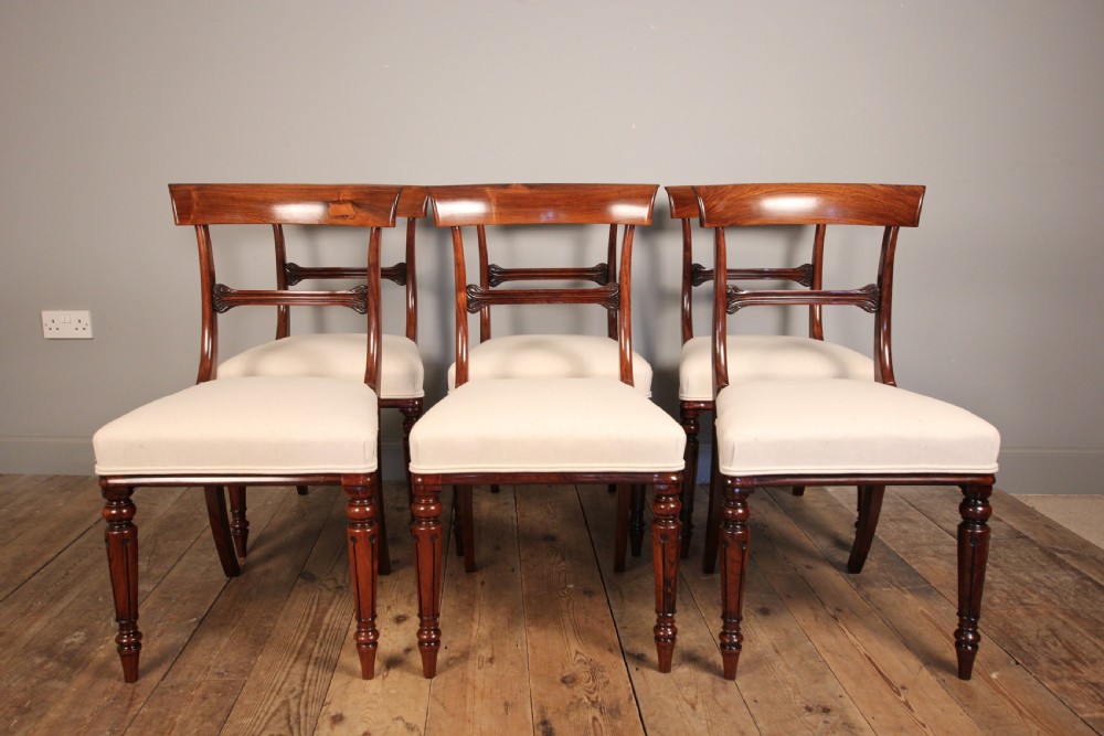 Super Quality Set 6 William IV Rosewood Dining Chairs View VII