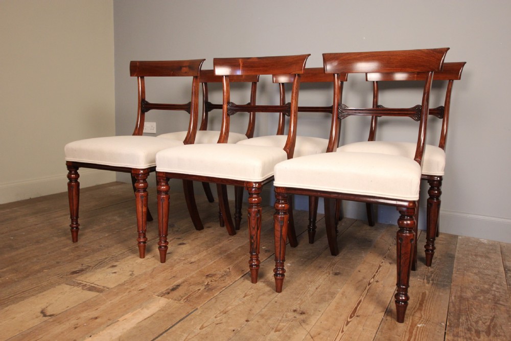 Super Quality Set 6 William IV Rosewood Dining Chairs View VIII