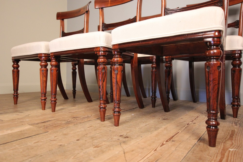 Super Quality Set 6 William IV Rosewood Dining Chairs View IX