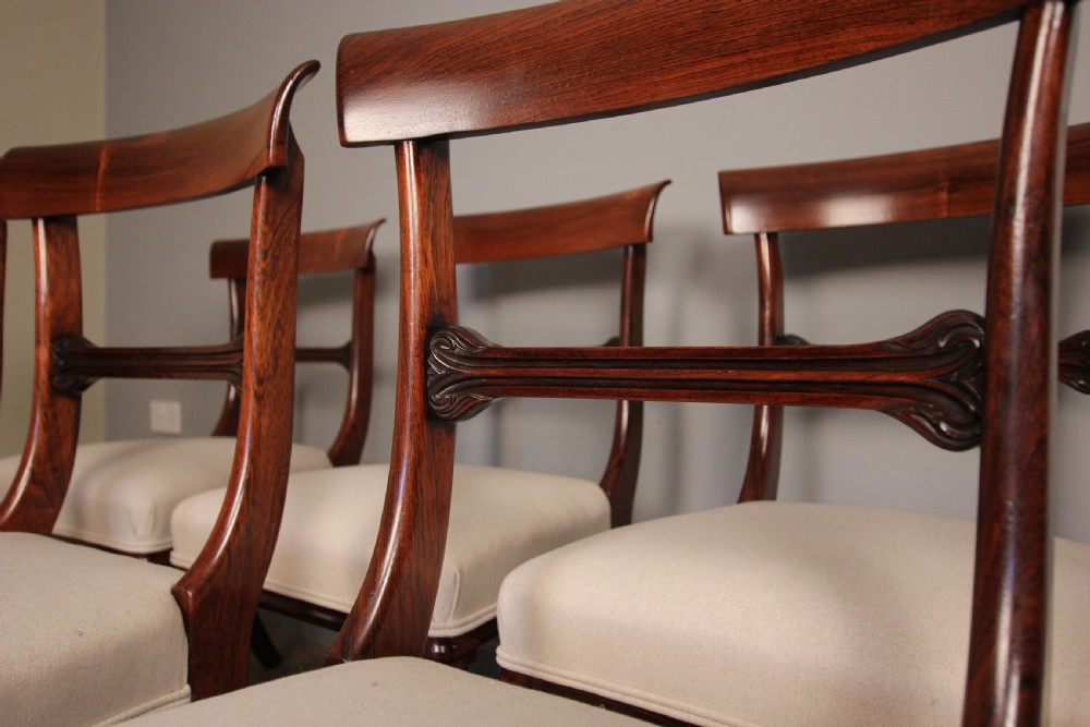 Super Quality Set 6 William IV Rosewood Dining Chairs View X