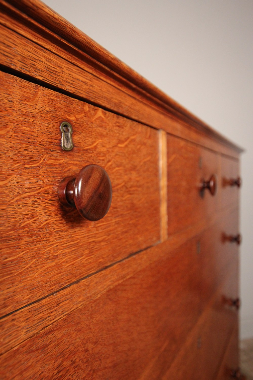 19th C. Gillows Golden Oak Chest of Drawers View IV