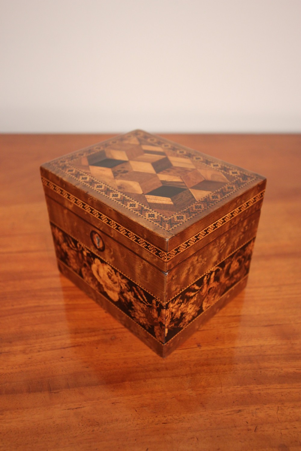 Super Little Tunbridge Ware Tea Caddy  View VII