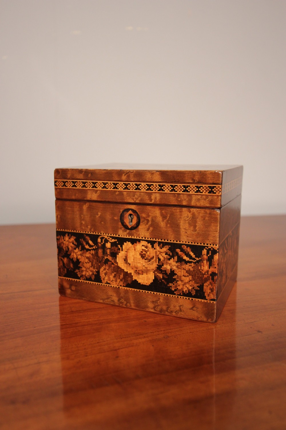 Super Little Tunbridge Ware Tea Caddy  View VIII