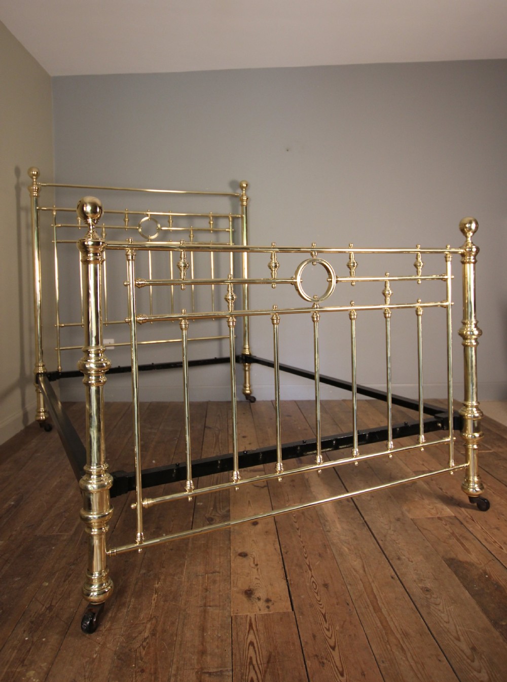 Impressive 19th C. King Size Brass Bed (5ft)
