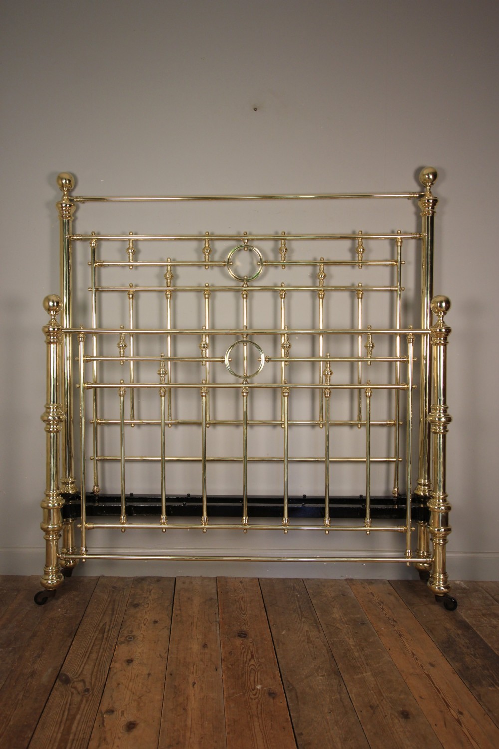 Impressive 19th C. King Size Brass Bed (5ft) View II