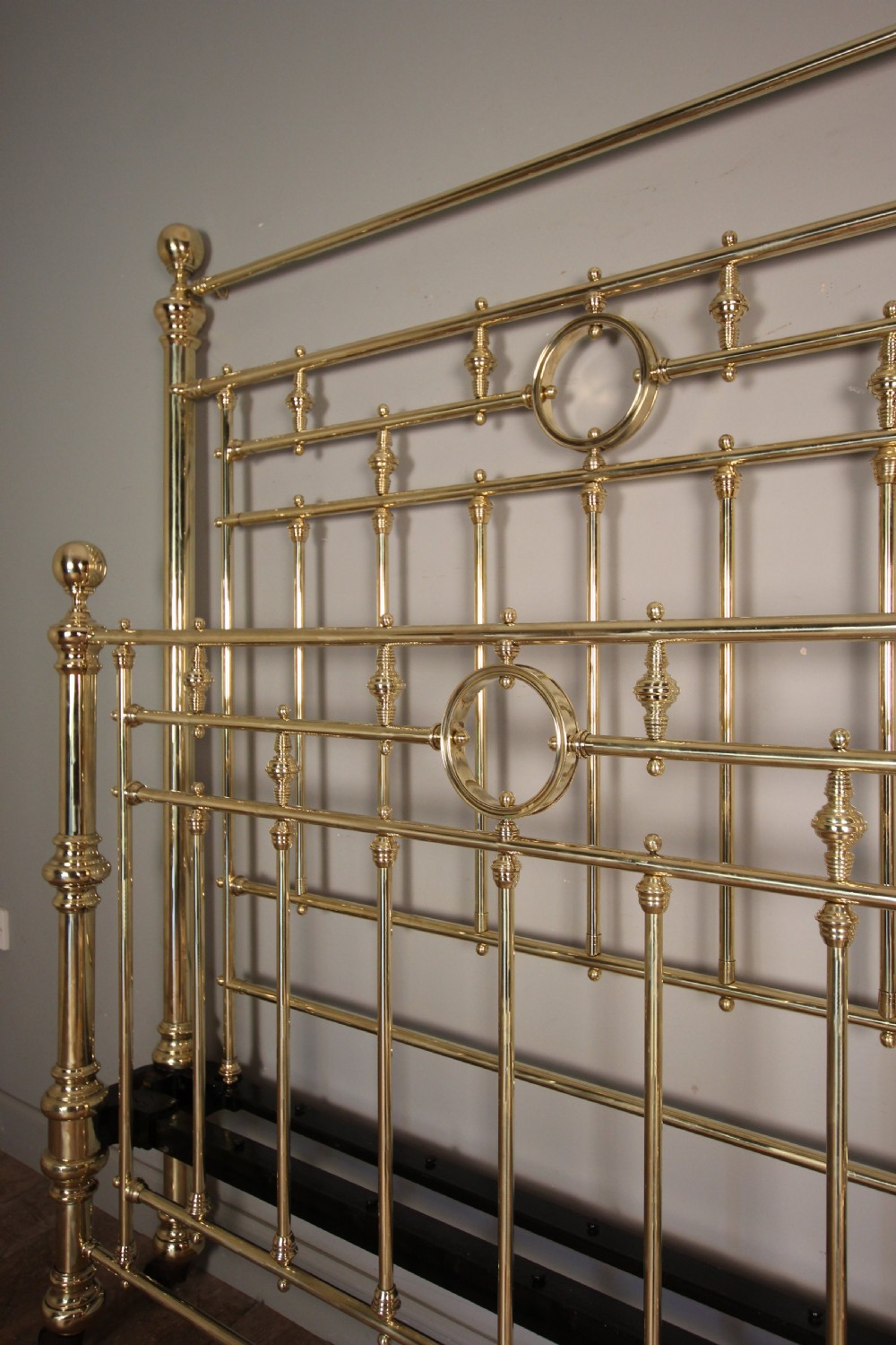 Impressive 19th C. King Size Brass Bed (5ft) View IV