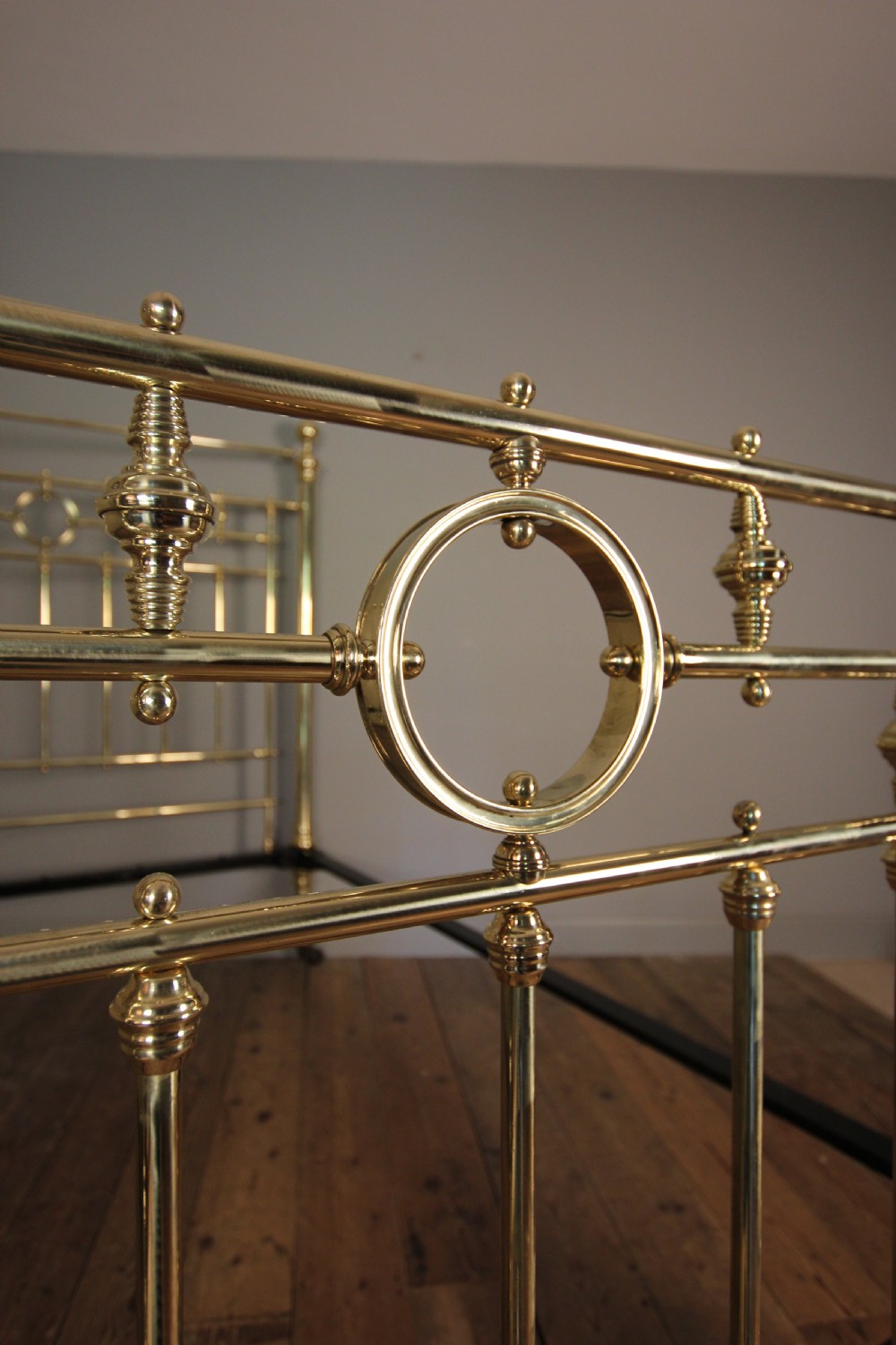Impressive 19th C. King Size Brass Bed (5ft) View VI