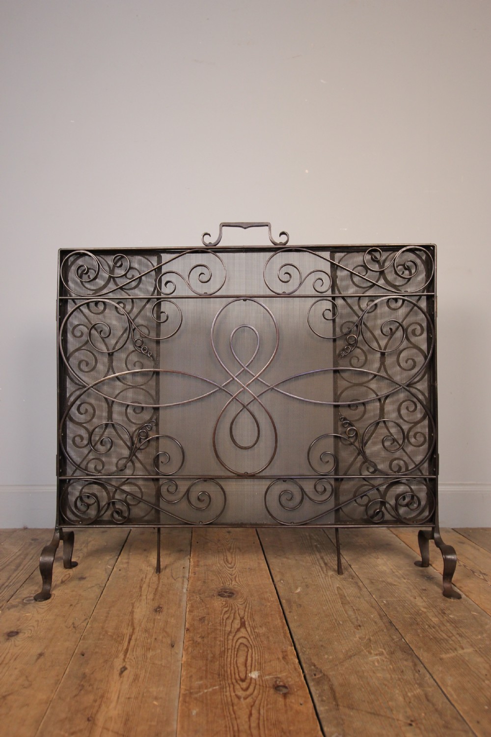 Stunning Edwardian Iron Fire Guard Screen View III