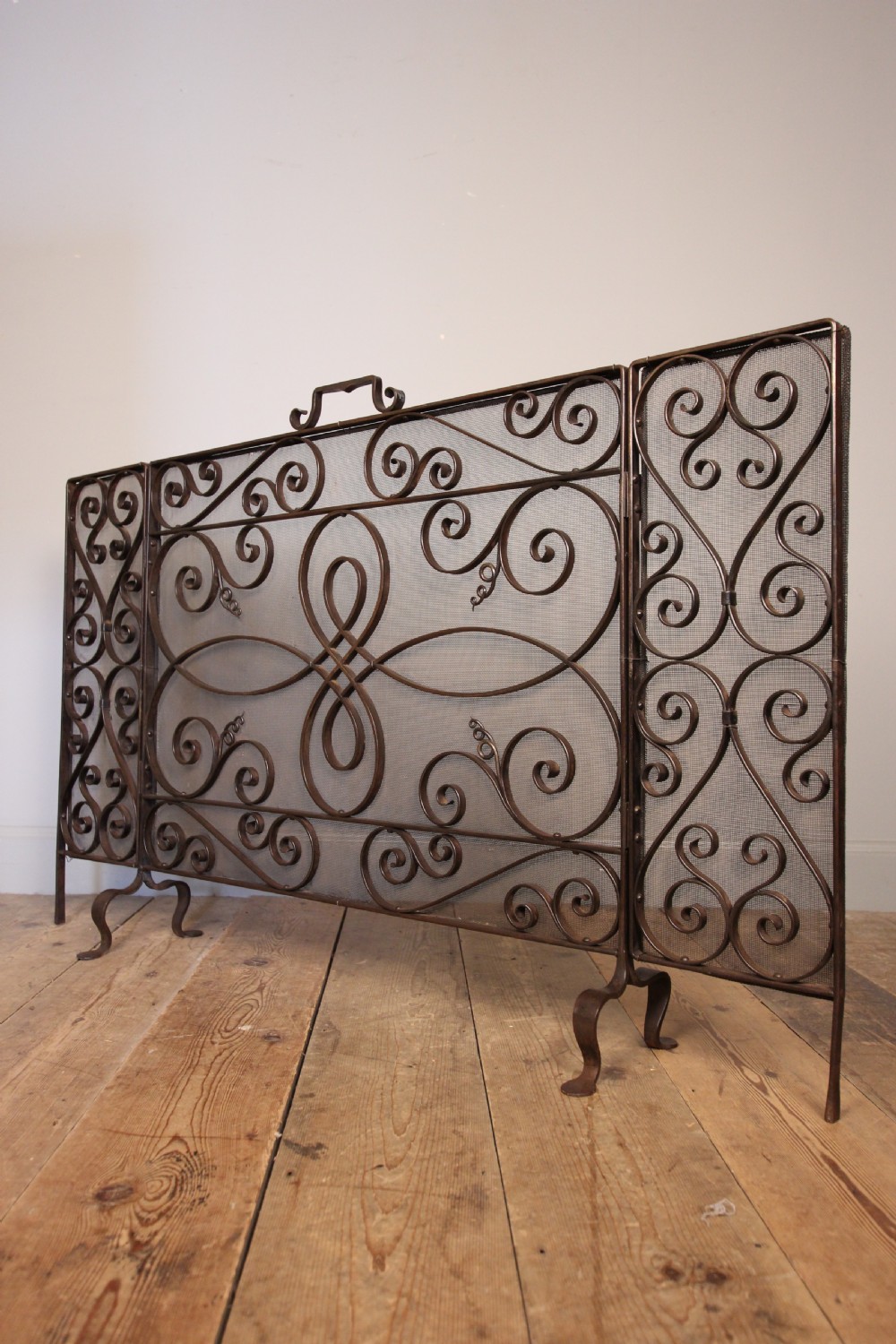 Stunning Edwardian Iron Fire Guard Screen View IV