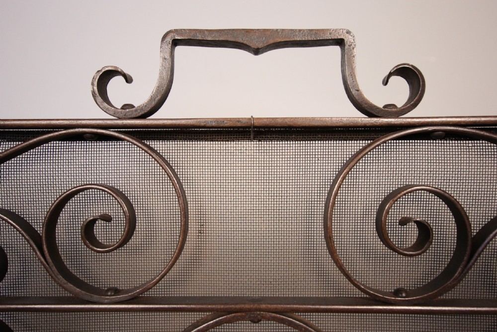 Stunning Edwardian Iron Fire Guard Screen View VII