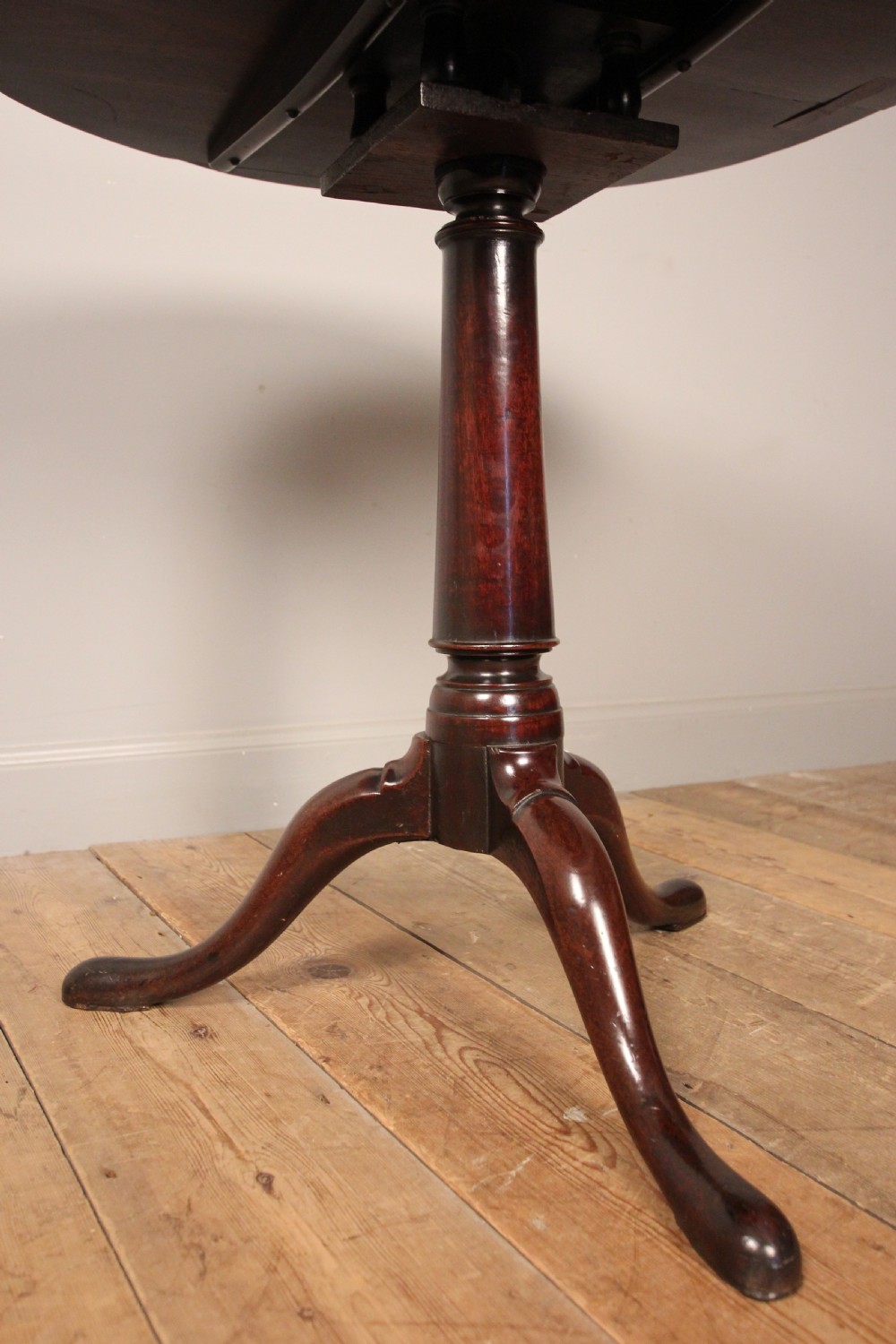 Superb 18th C. Mahogany Bird Cage Tripod Table View X