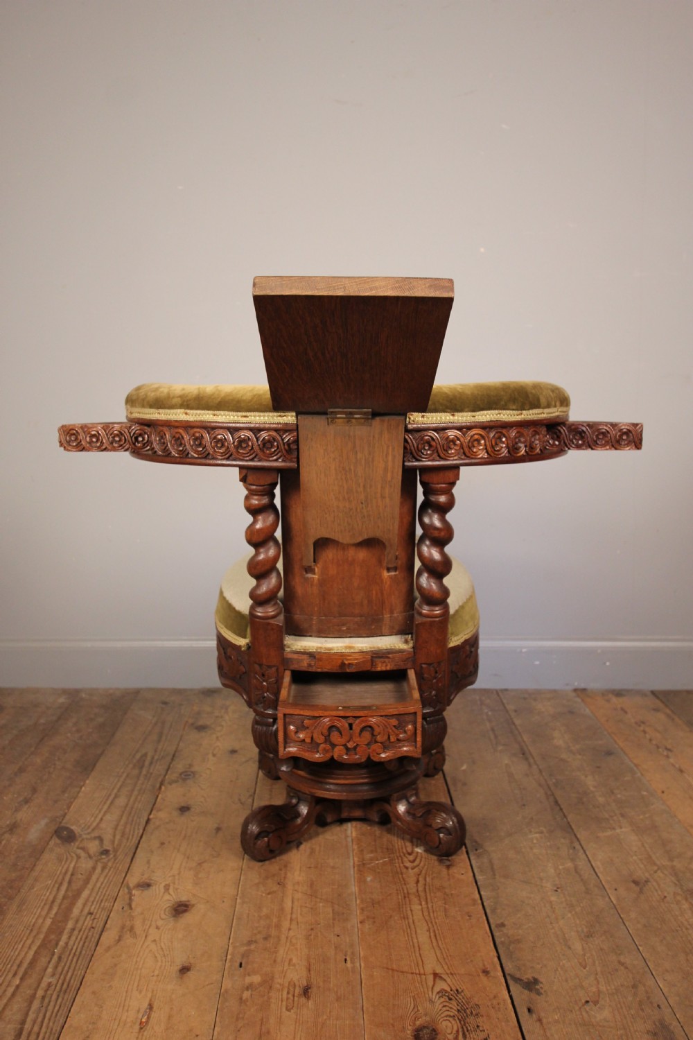 Rare 19th C. Cock Fighting Chair View V