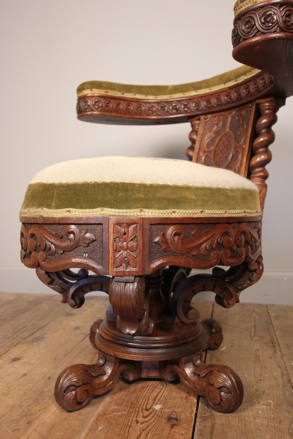 Rare 19th C. Cock Fighting Chair View XI