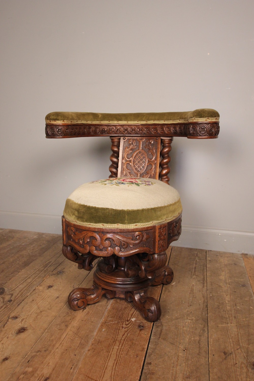 Rare 19th C. Cock Fighting Chair View XIII