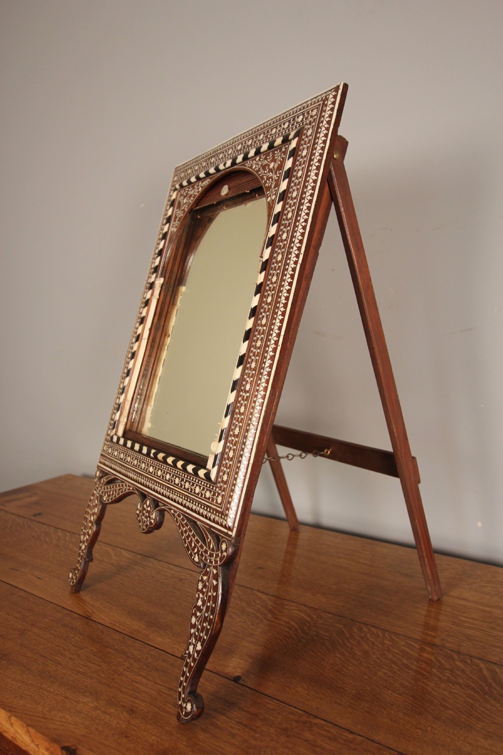 19th C Inlaid Anglo Indian Dressing Table Mirror View II
