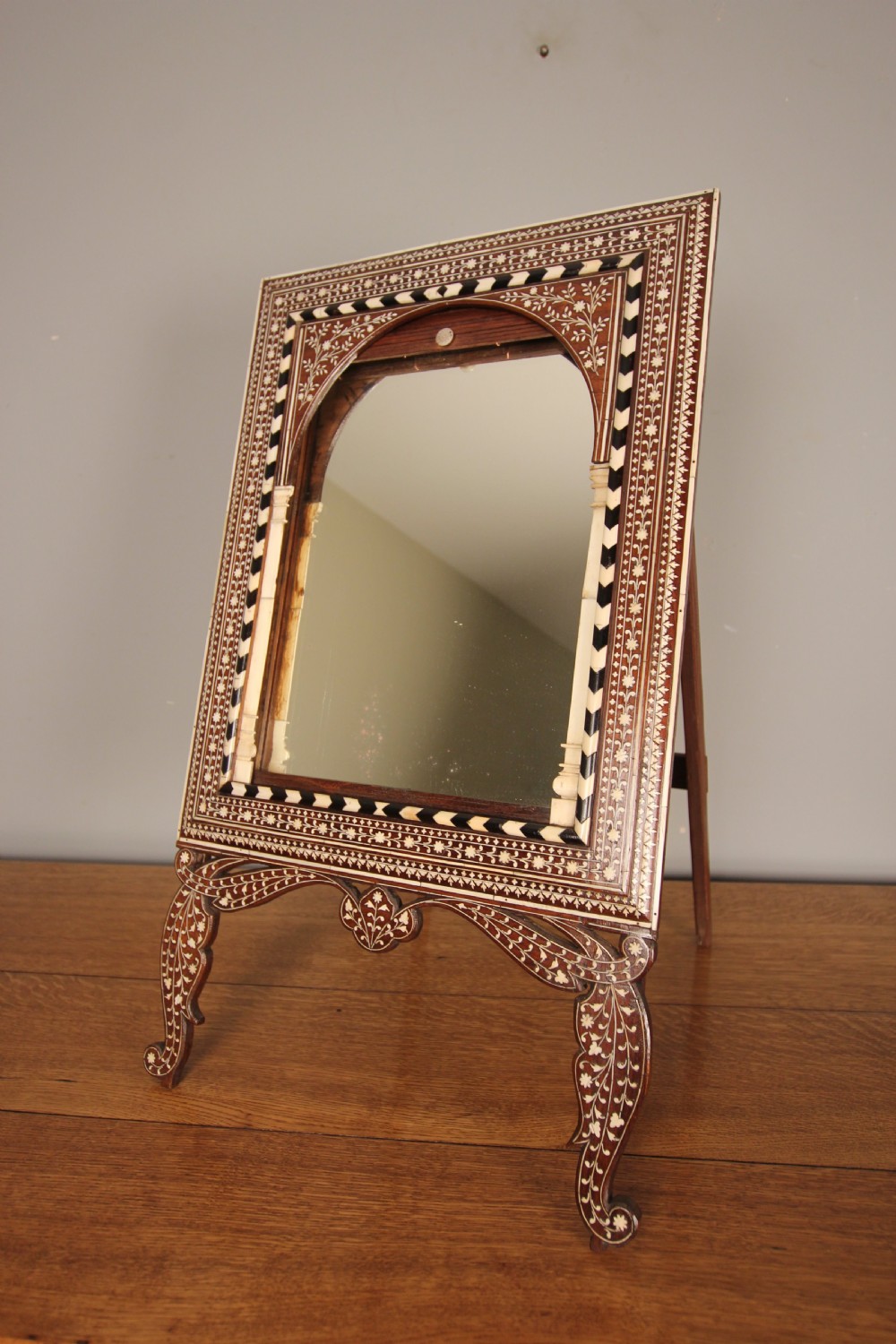 19th C Inlaid Anglo Indian Dressing Table Mirror View III
