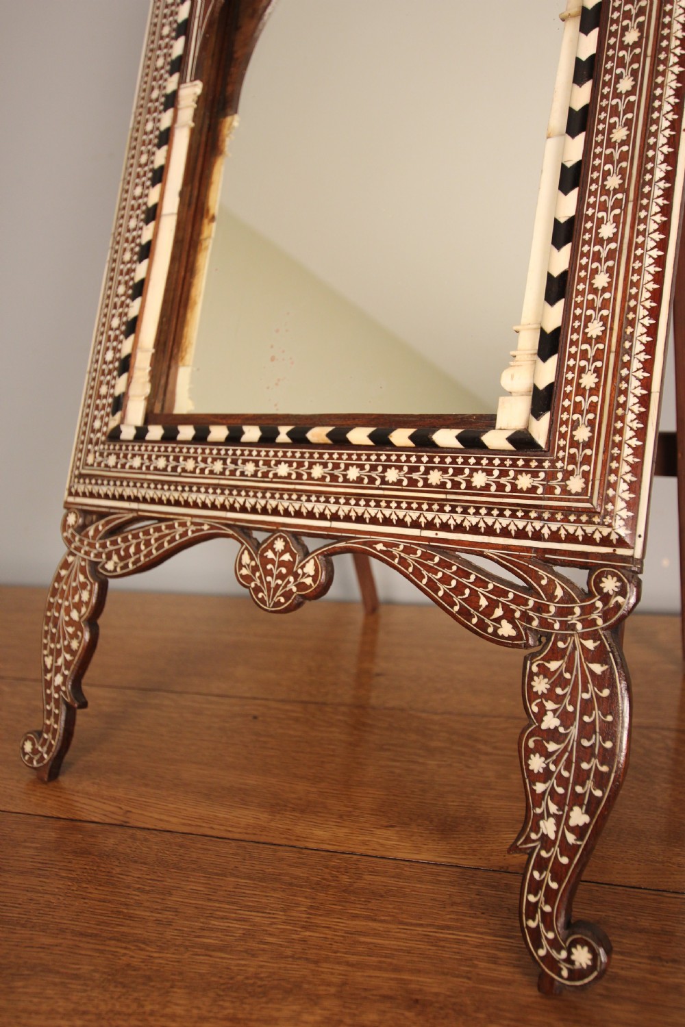 19th C Inlaid Anglo Indian Dressing Table Mirror View VI