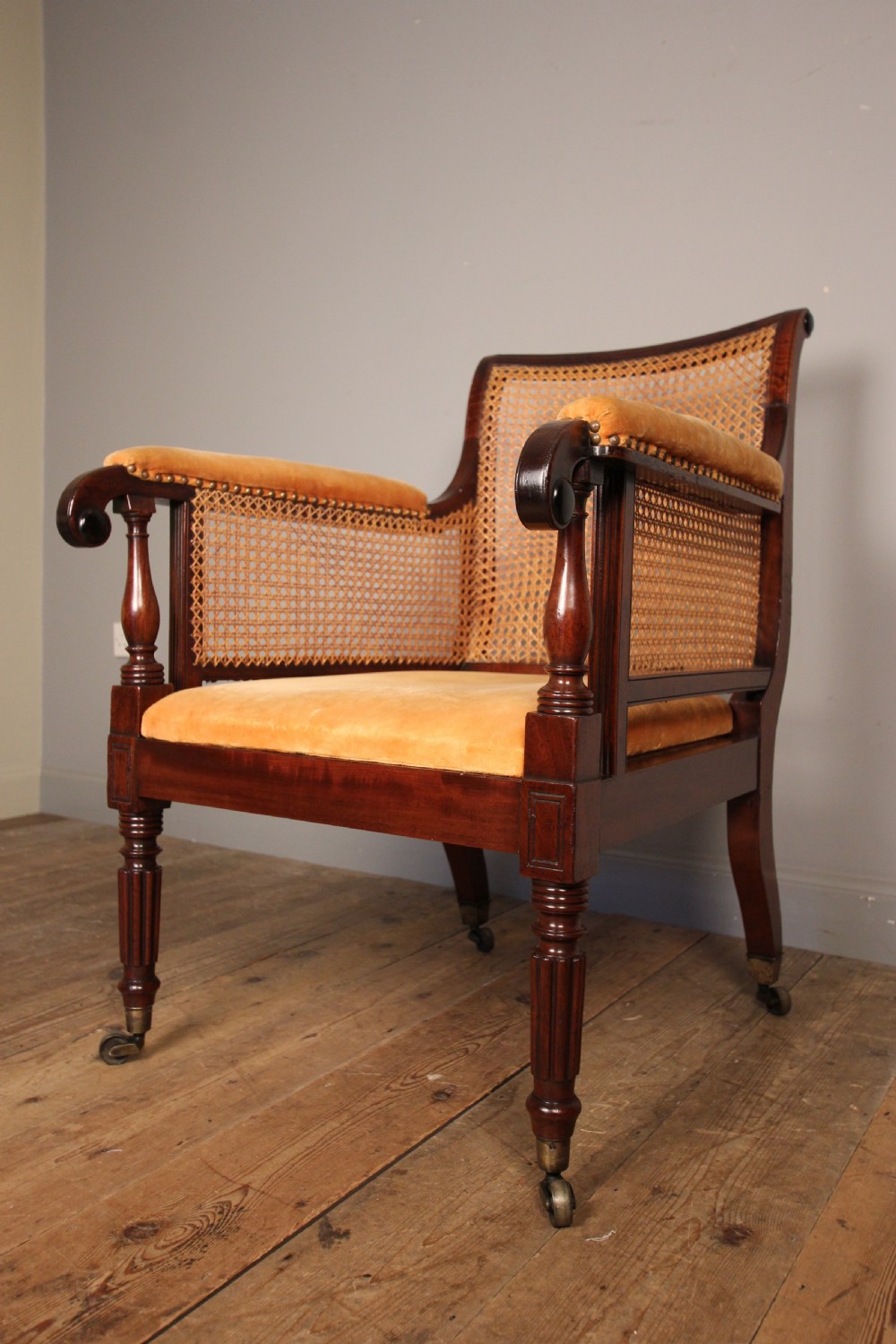 Large George III Mahogany Bergere  View V