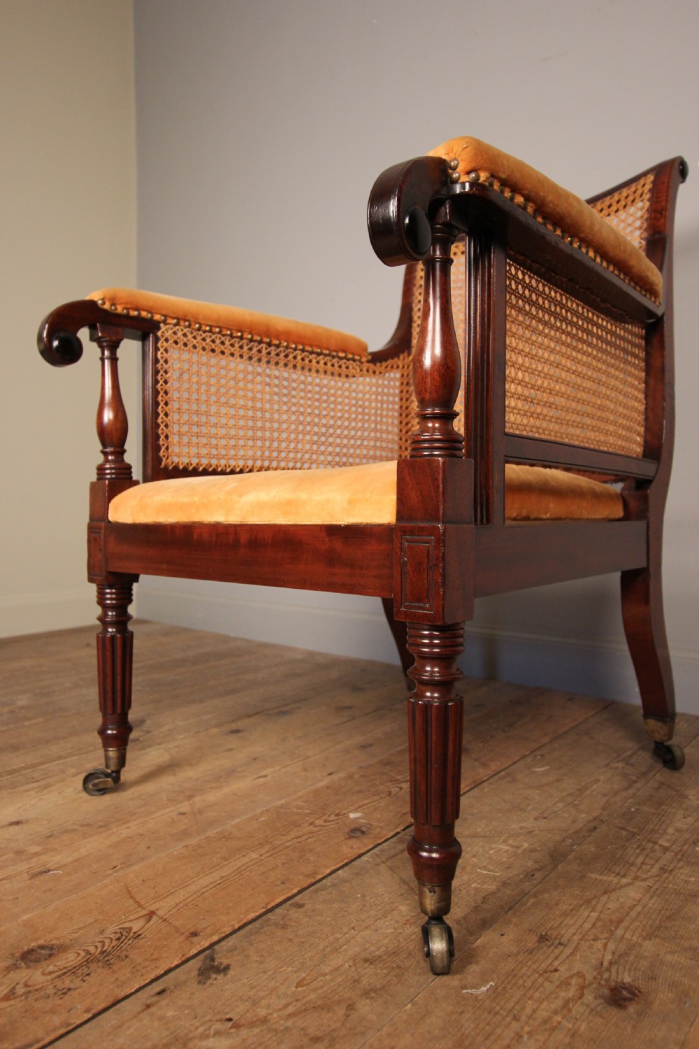 Large George III Mahogany Bergere  View VI