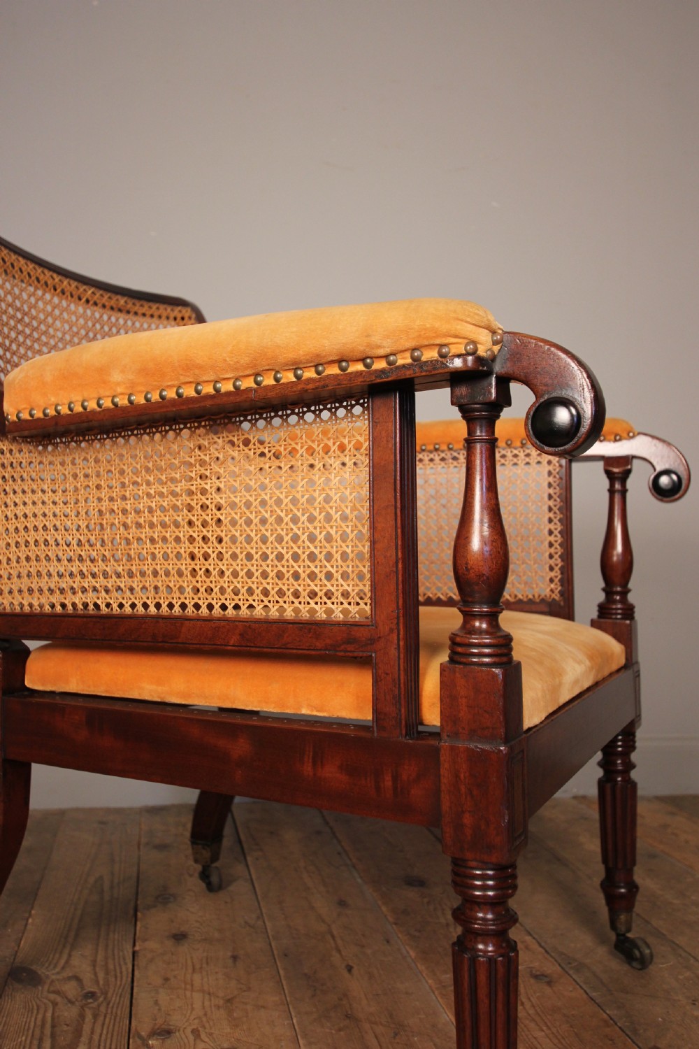 Large George III Mahogany Bergere  View IX
