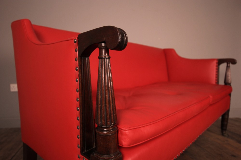 Small George IV Mahogany and Leather Sofa View IV
