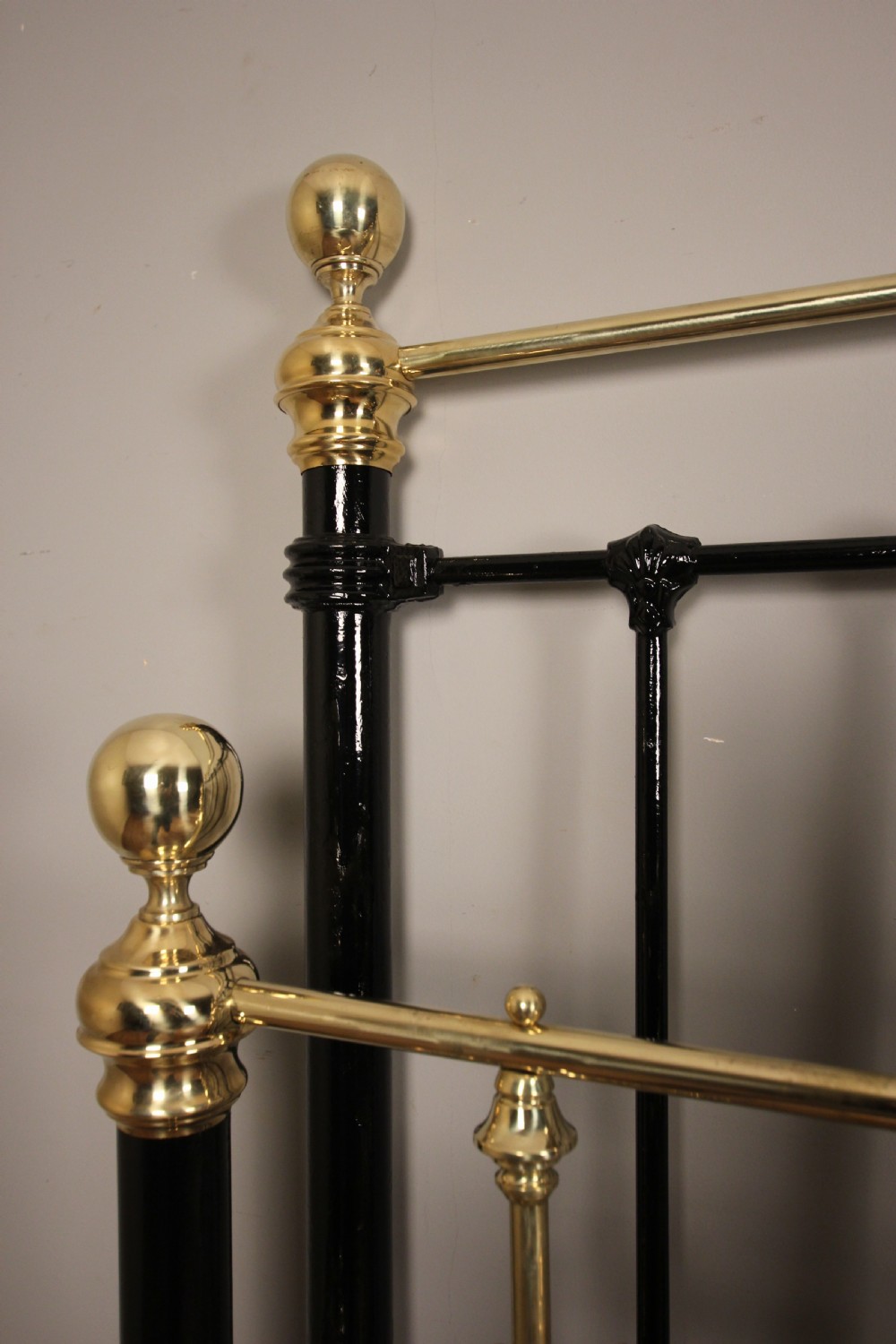 Victorian Brass & Cast Iron Double Bed (4 ft 6