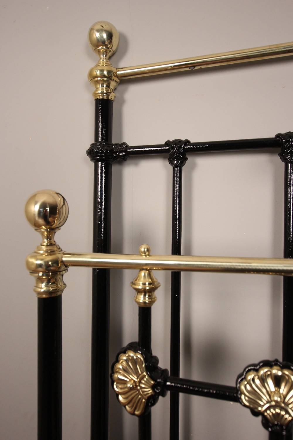 Victorian Brass and Cast Iron Double Bed (4 ft 6