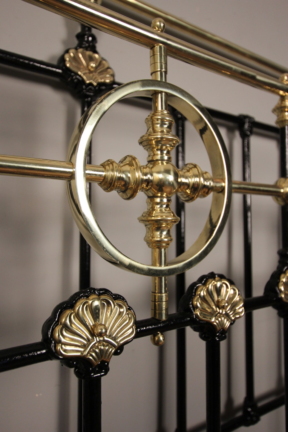 Victorian Brass and Cast Iron Double Bed (4 ft 6
