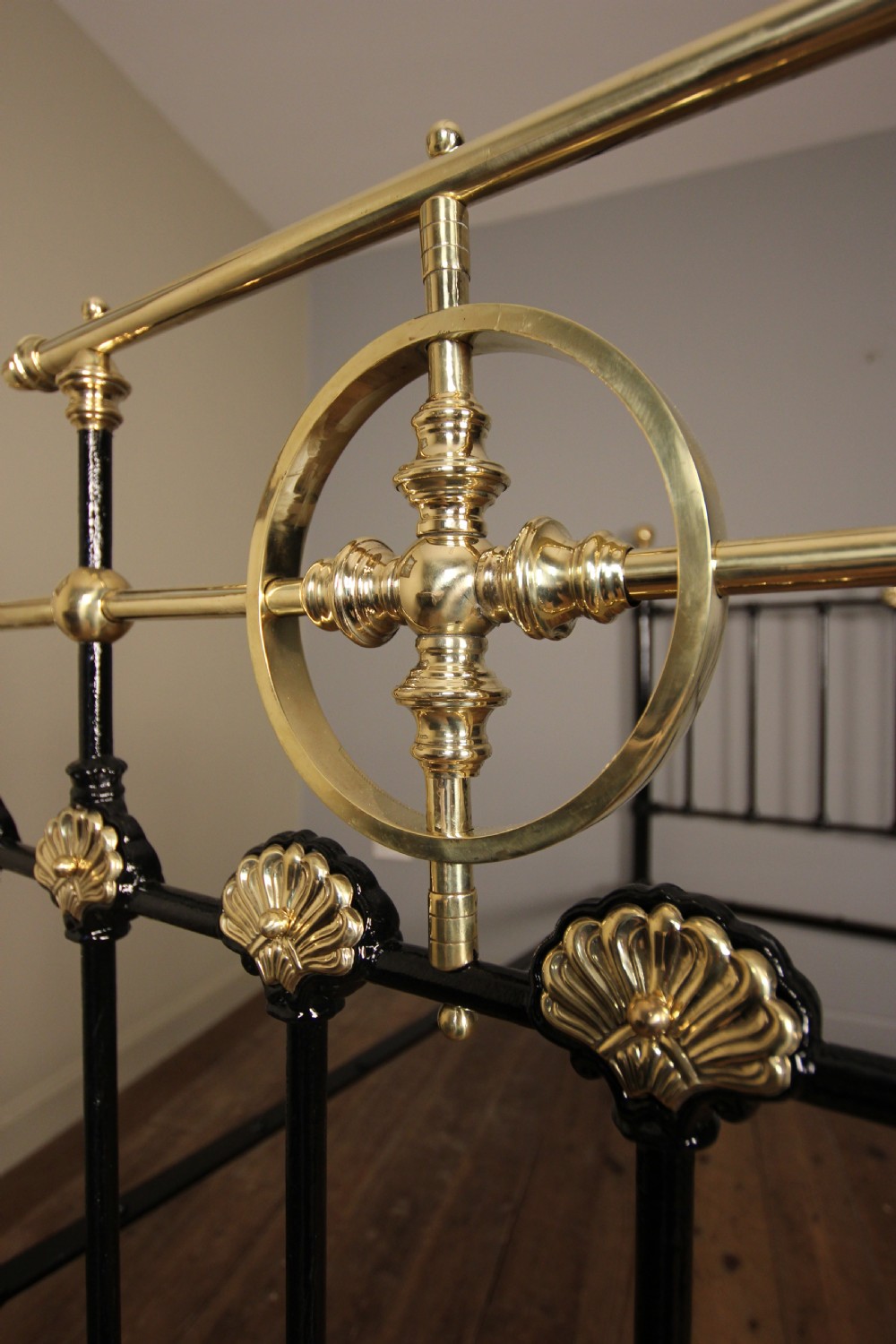 Victorian Brass and Cast Iron Double Bed (4 ft 6