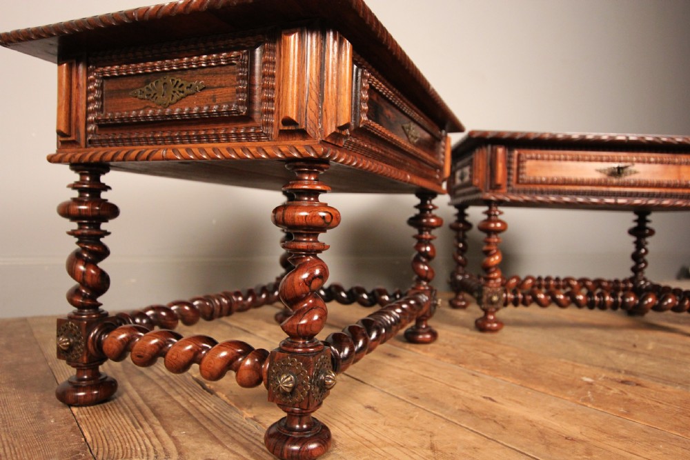 Superb Pair of Rosewood Indo Portuguese Low Tables View III