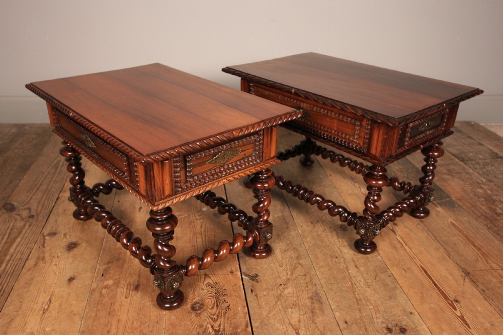 Superb Pair of Rosewood Indo Portuguese Low Tables View IV