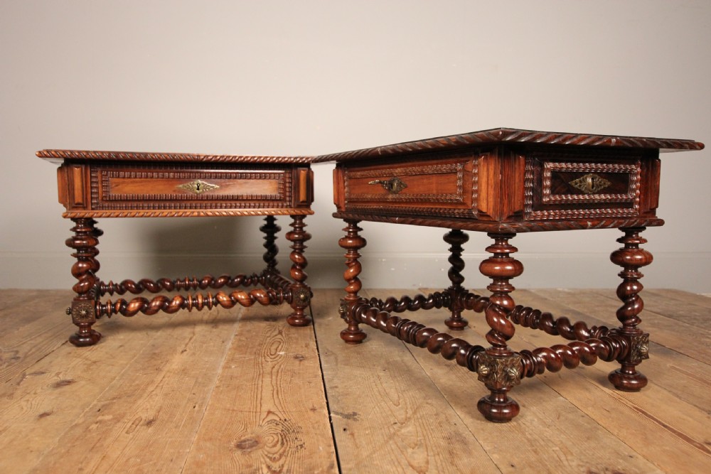 Superb Pair of Rosewood Indo Portuguese Low Tables View V