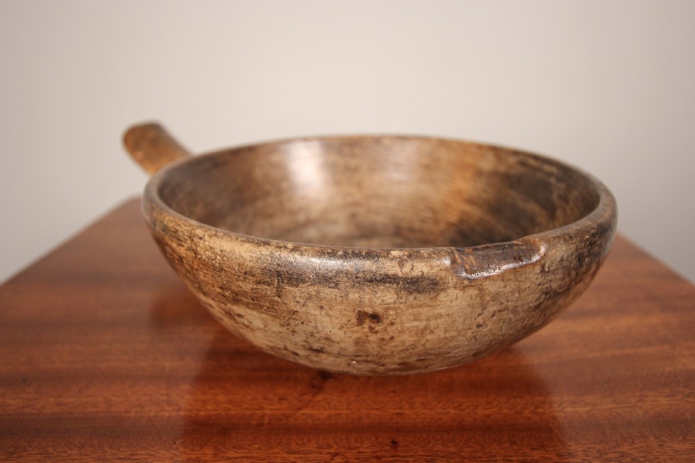 19th C. Primitive Fruitwood Bowl View II